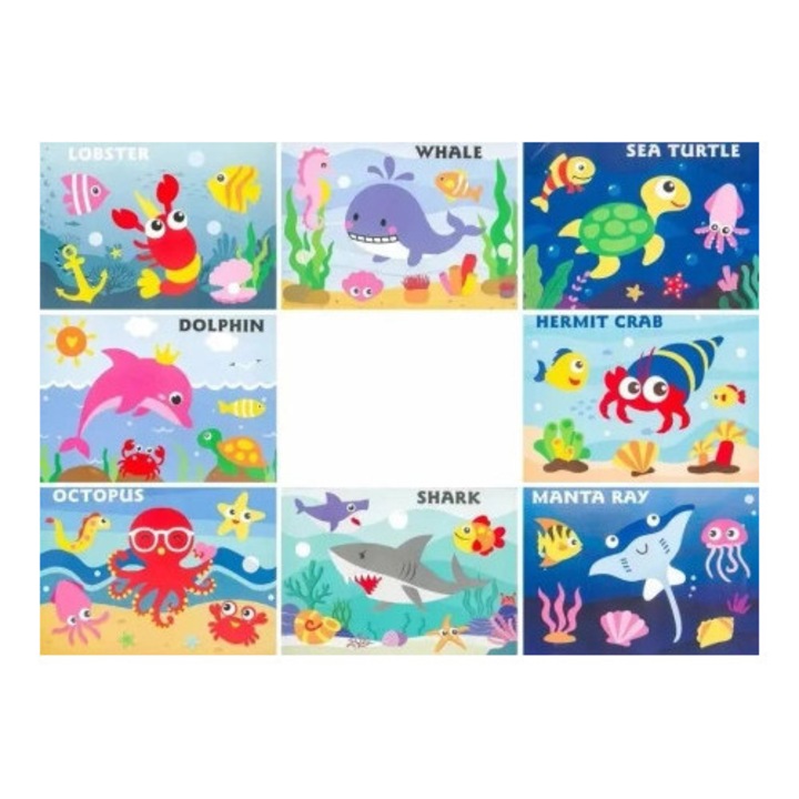 Set mozaic Fandy, 8 piese, diverse modele, multicolor