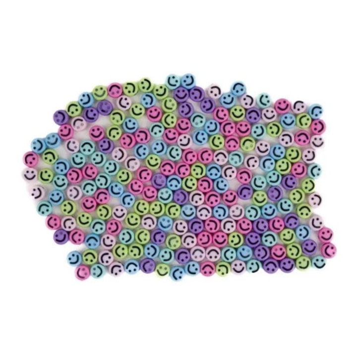 Set bile de artizanat Fandy, model fete zambitoare, 6mm, 30g, multicolor