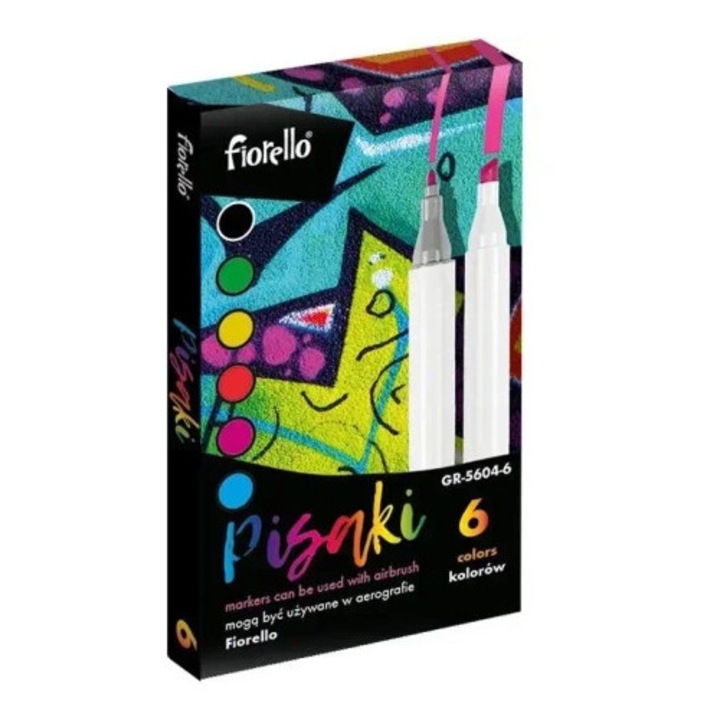 Set markere Airbrush Fiorello, 6 culori