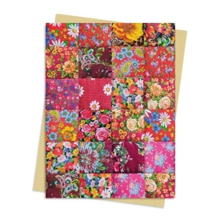 Felicitare B6, Flame tree, model Floral Patchwork Quilt