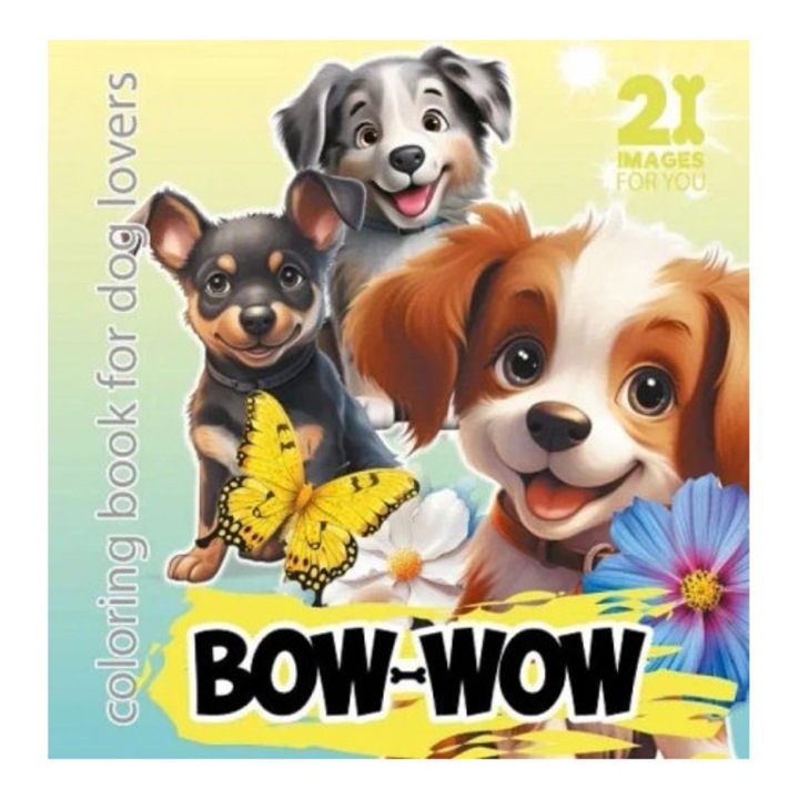 Set de colorat Fresh Bow-Wow, 21 imagini, verde, 160x160cm