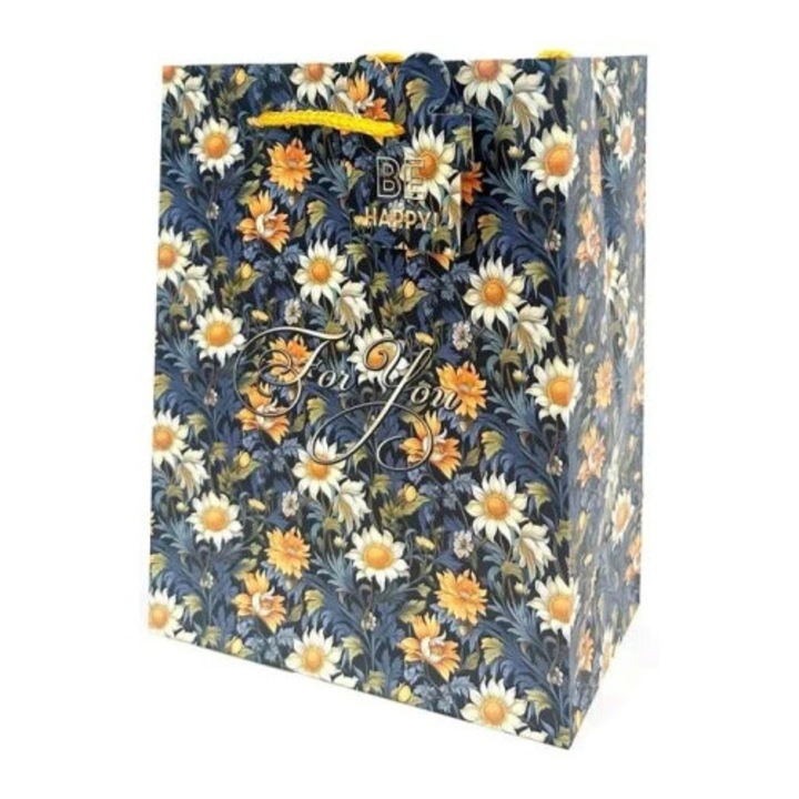 Matt Fresh ajándéktáska, virágok, 18x23x10cm