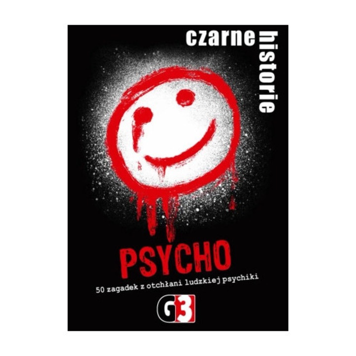 Czarne istorii - G3, joc de societate, set 50 carti cu enigme, 15 marcatori