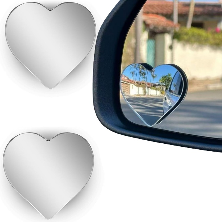 Огледала за кола, комплект 2 броя, регулируемо изпъкнало огледало, широк ъгъл, кафяво/сребристо, 6x5.5x1.5см