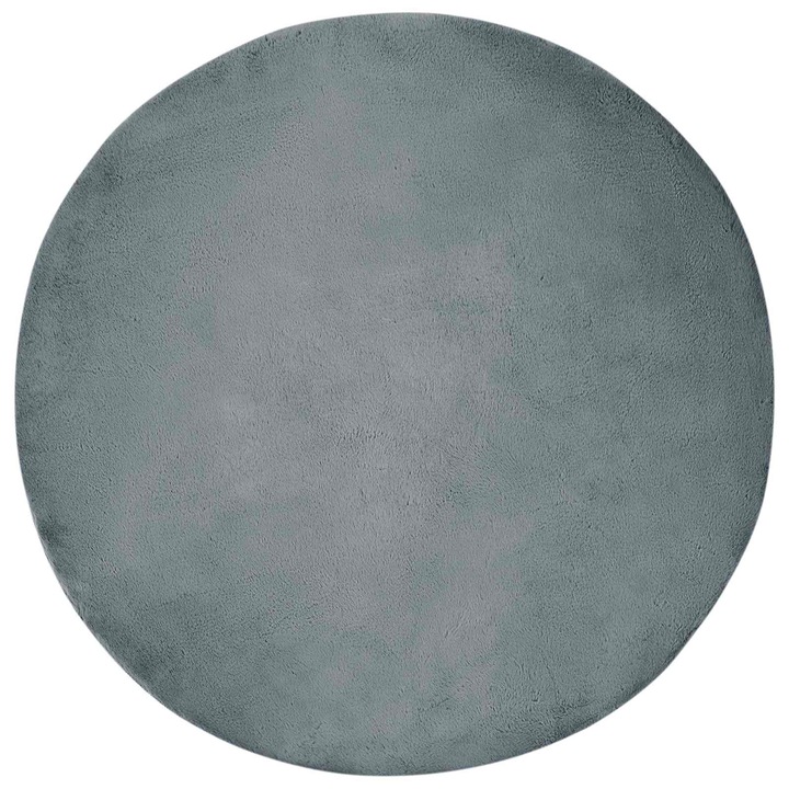 Covor din Blana Faux de Iepure Olite vidaXL, Antracit Ø 80 cm Poliester