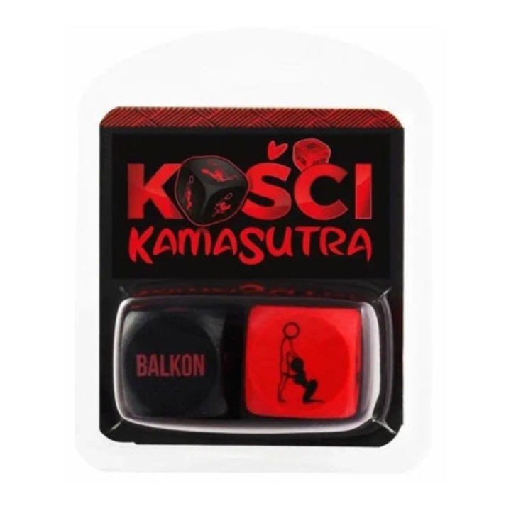 Set de jocuri erotice Grammi, Kamasutra, rosu-negru, pozitii si locuri pentru piese.