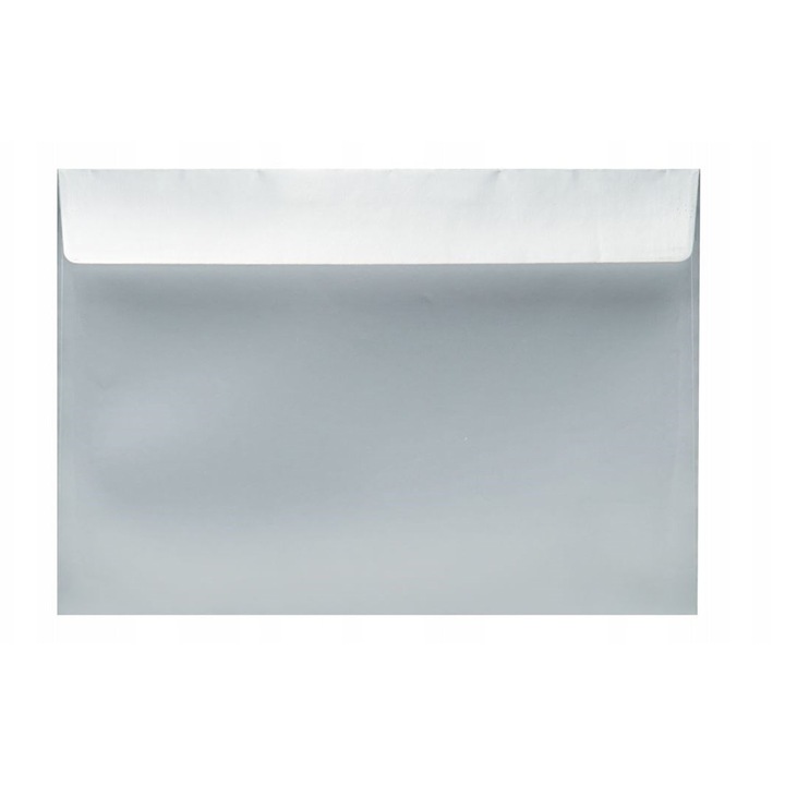 Set Plicuri Decorative, Neopac, Format C5, Gramaj 120 G/M², Executat Din Hartie, Metoda De Inchidere Autocolanta, Calitate Inalta, 162 X 229 Mm, Argintiu, 50 Buc