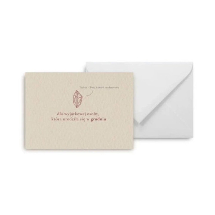 Mini kartka de felicitare Urodziny, Grupa Kreativa, 105x148mm, turcoaz, cu plic alb