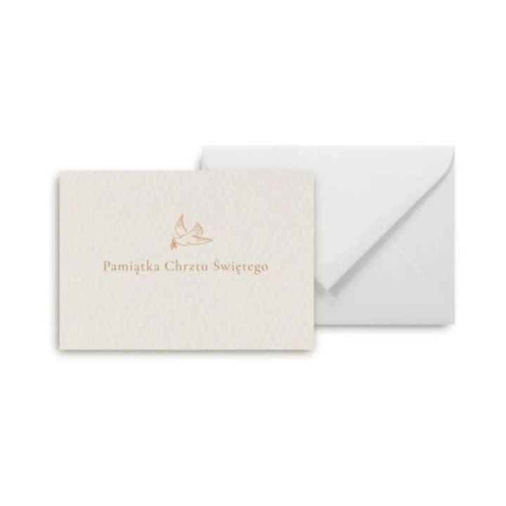 Mini kartka Pamiatka Chrztu Swietego, Grupa Kreatywna, 105x148mm, 300g, cu plic alb