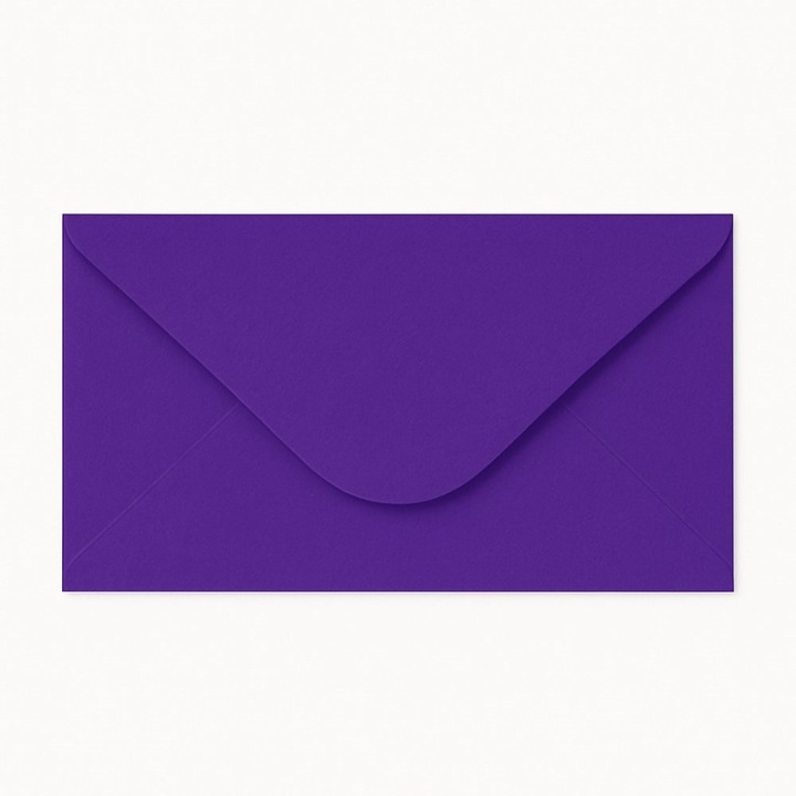 Set Plicuri Decorative, Neopren, Format Dl, Gramaj 120 G/M², Executie Din Hartie, Metoda De Inchidere Cu Lipici, Calitate Inalta, 110 X 220 Mm, Violet, 50 Buc