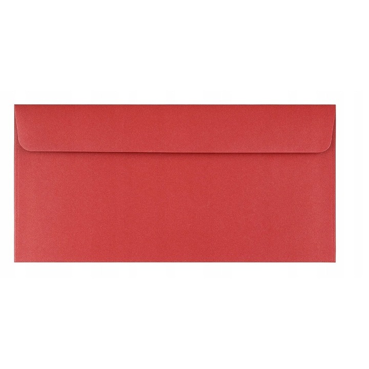 Set Plicuri Decorative, Neopac, Format Dl, Gramaj 120 G/M², Executate Din Hartie, Metoda De Inchidere Autocolanta, Calitate Inalta, 110 X 220 Mm, Rosii, 50 Buc