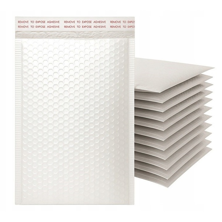 Set Plicuri Decorative, Neopren, Format B4, Gramaj Ridicat, Material Plastic, Metoda De Inchidere Autocolanta, Calitate Superioara, 260 X 360 Mm, Alb, 100 Buc