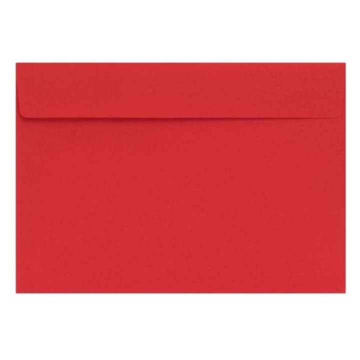 Set Plicuri Decorative, Neopak, Format C5, Gramaj 120 G/M², Executie Din Hartie, Metoda De Inchidere Autocolanta, Calitate Inalta, 162 X 229 Mm, Rosu, 50 Buc