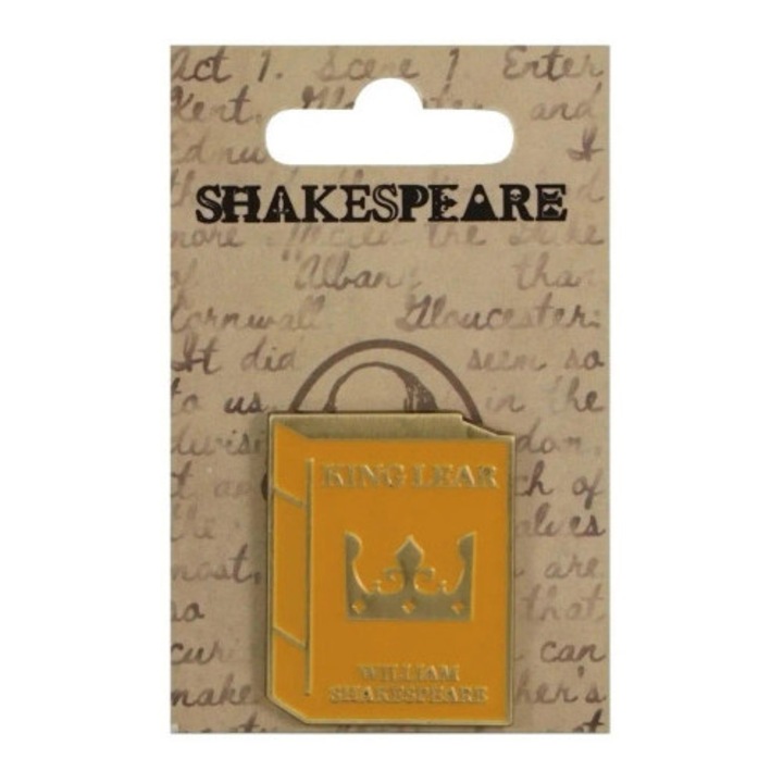Insigna metalica Kral Lear, Half Moon Bay, design elegant, pentru iubitorii de literatura