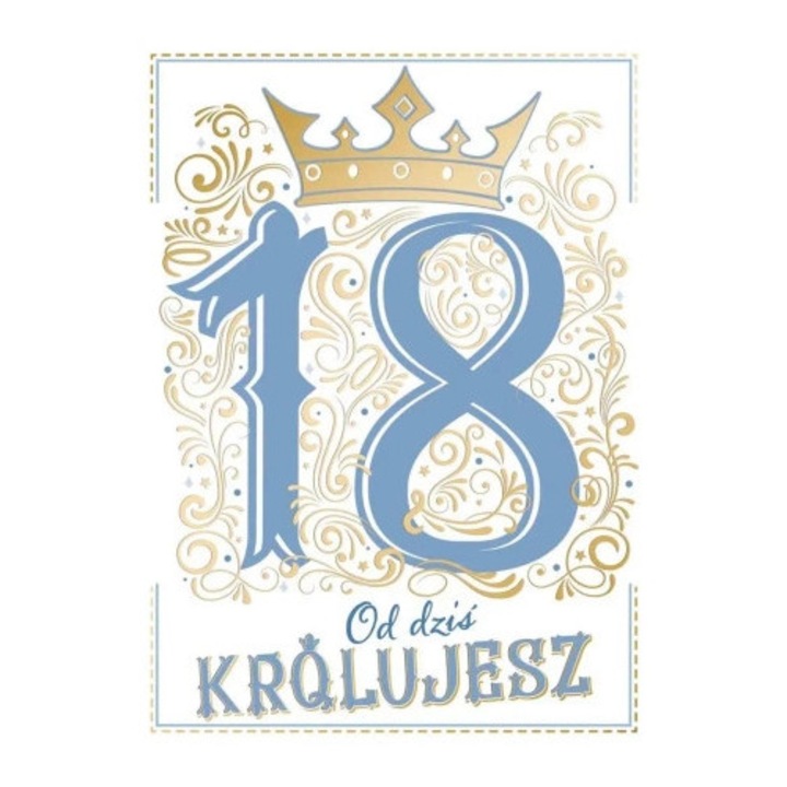 Felicitare A5 HENRY, 18 ani, cu coperta colorata, set