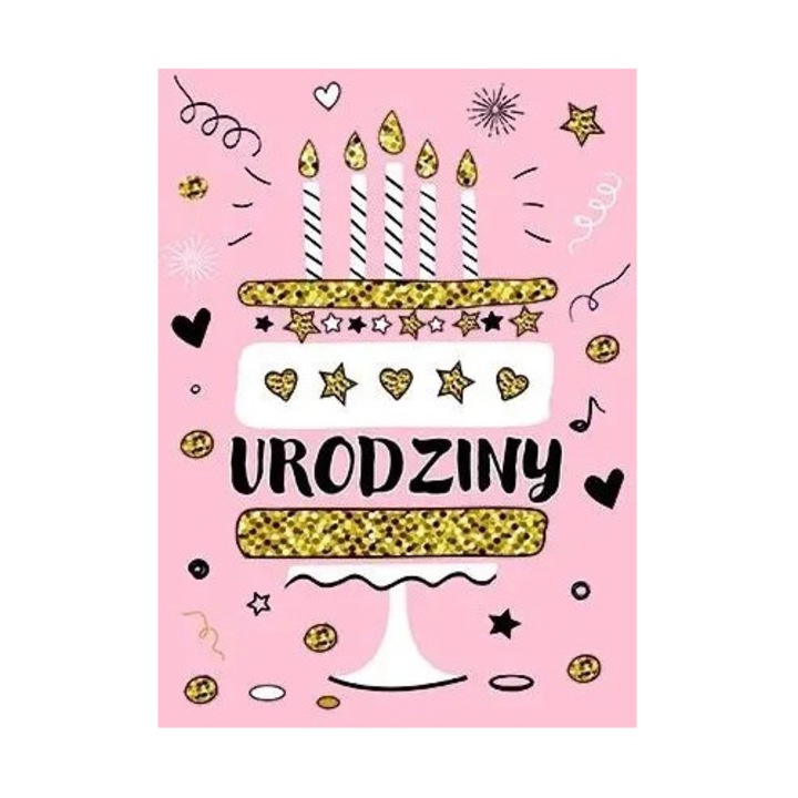 Felicitare B6 HENRY, Tort brokat, set cu envelopa colorata