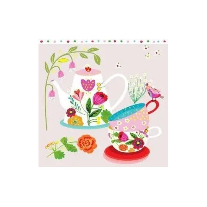 Felicitare HENRY, karnet 15x15cm, cu modele in relief si argintare, cu plic colorat, set.