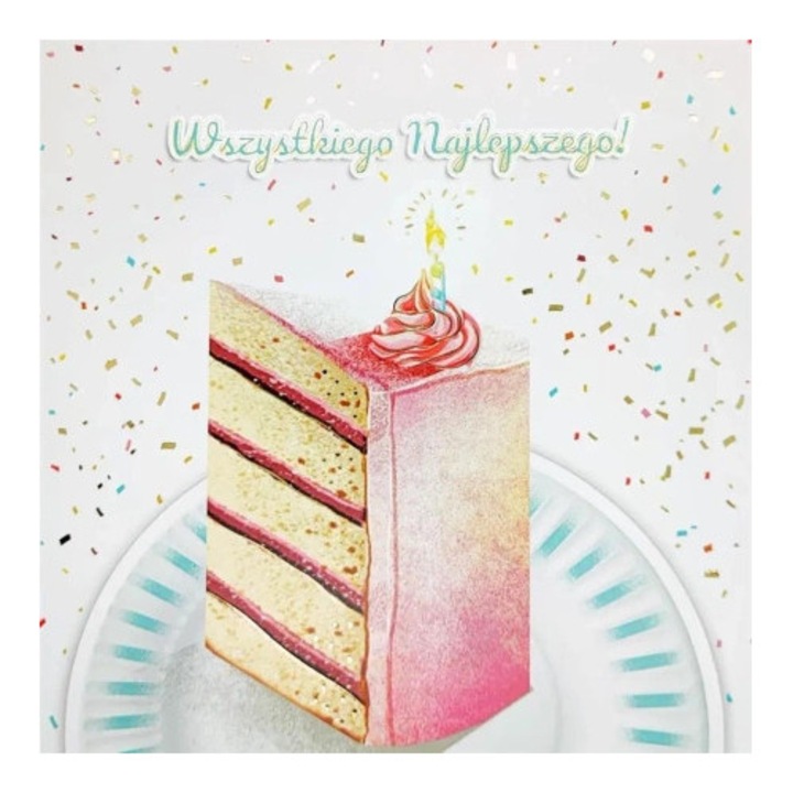 Felicitare HENRY, KW HS Tort, 15x15cm, cu coperta colorata, set