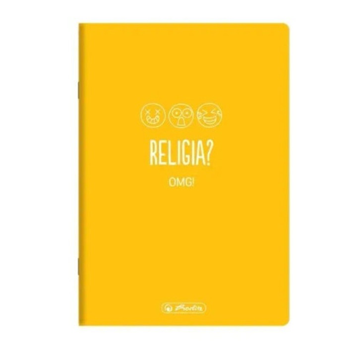 Set caiete A5, 10 buc, Herlitz, 60 pagini, coperta galbena, hartie 70 g/m2