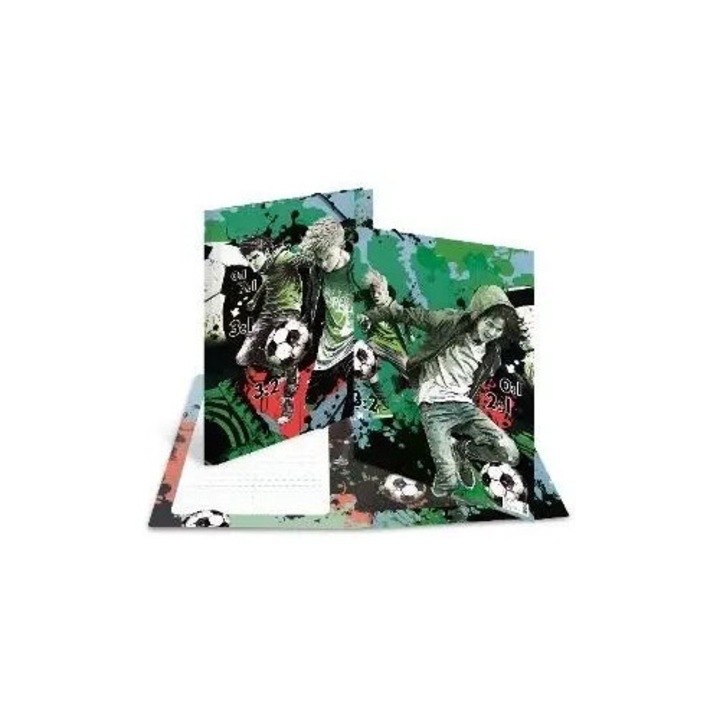 Mapa A3 HERMA, cu gumici, interior imprimat, 3 clape, multicolor