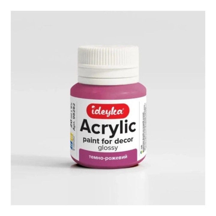 Acuarela acrilica ideyka, 20ml, roz inchis, utilizare pe diverse suprafete