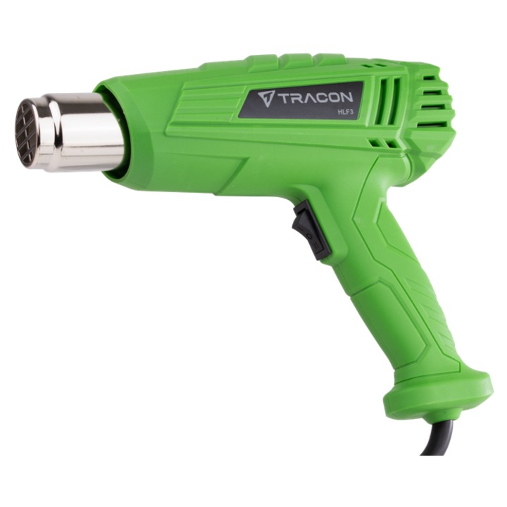 Pistol cu aer cald, putere 1000/2000W, temperatura 350/600°C, cu accesorii si geanta de transport, 230V, HLF3, Tracon