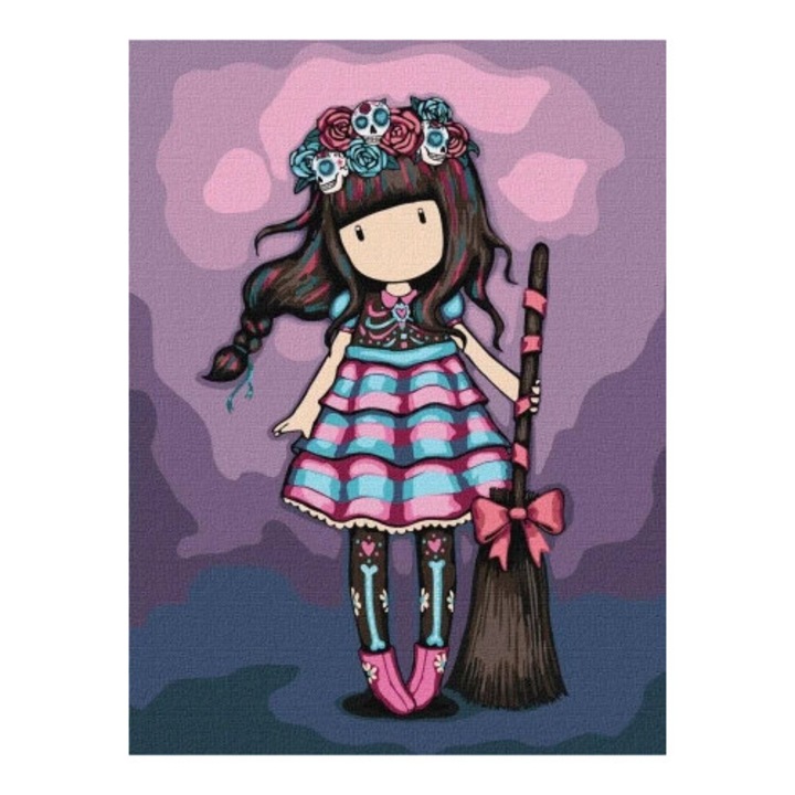 Set pictura pe numere, Ideyka, Frida Kids, 30x40cm, 2 pensule, culori ecologice