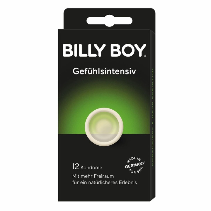 Prezervative Billy Boy, anatomice, set 12 bucati, intens emotionale