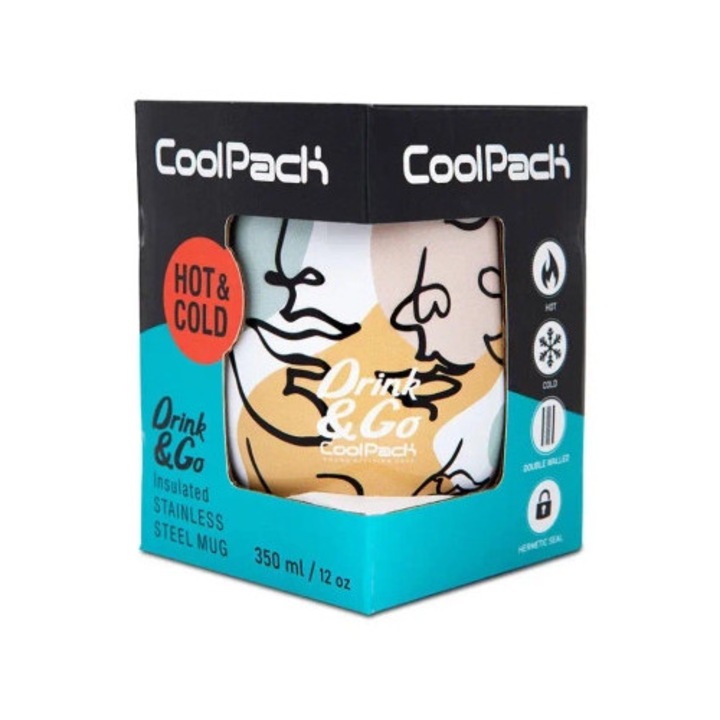 Cana termica Coolpack Coffee Mug Art Deco 350ml, design atragator, multicolor