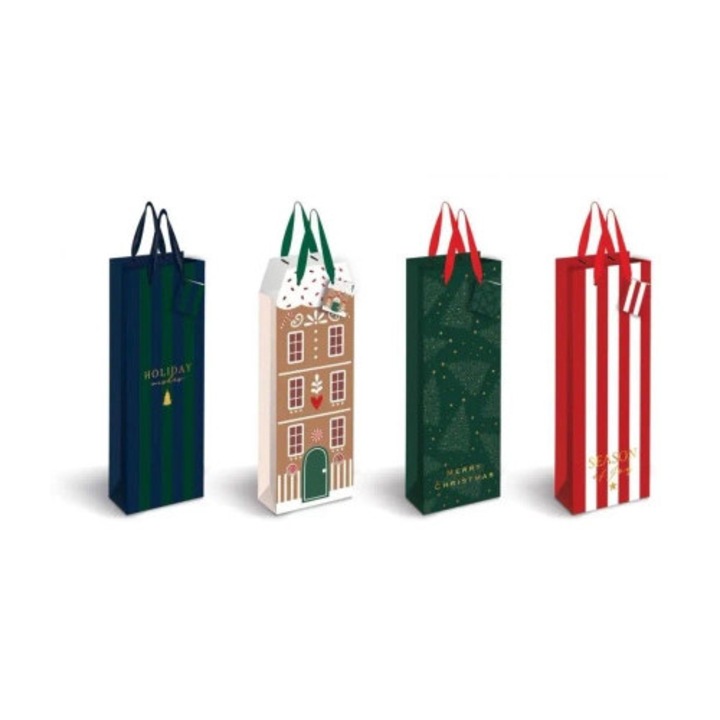 Toreba prezentare pentru vin 13x36x10cm, Interdruk, set asortat