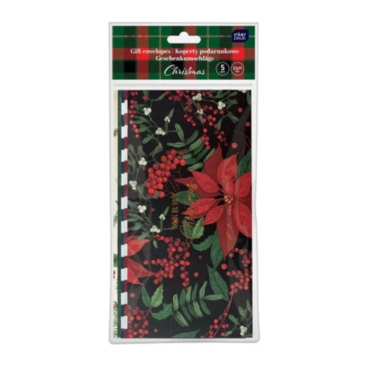 Plicuri Interdruk set 5 bucati Craciun 22x11cm