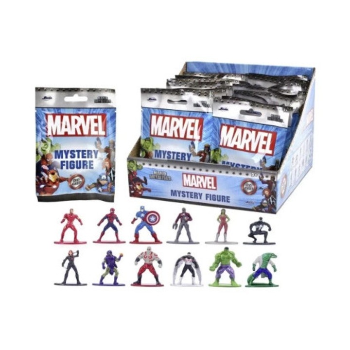Figurine Jada set 12 personaje Marvel, metal, 4cm