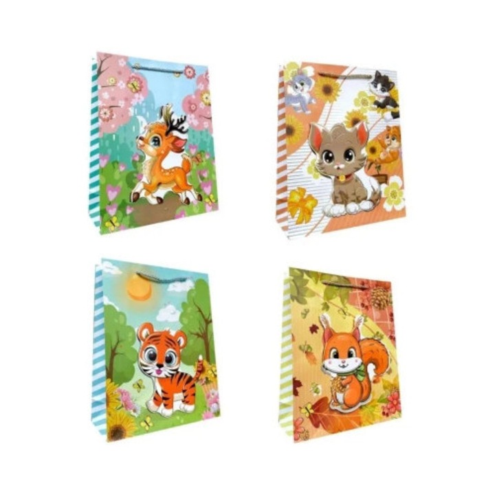 Torebka prezentowa copii JU-PITER, mix modele, 18x23x10cm, 210g, set 12 bucati