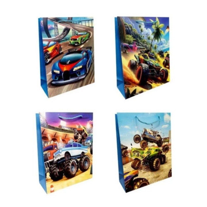 Torebka prezentowa copii JU-PITER, mix modele, 18x24x8.5cm, 210g, set 12 bucati