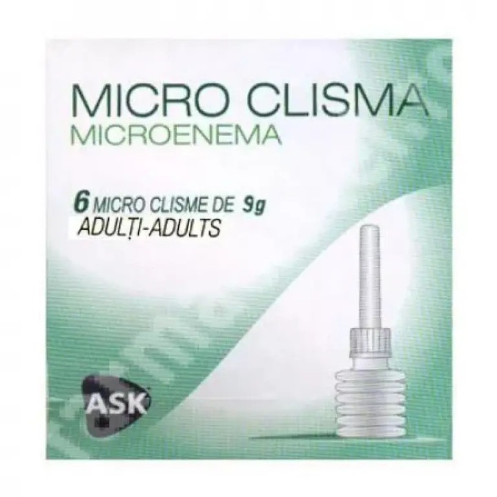 Microclisme Adulti, ASK, glicerol, 9g, set 6 flacoane