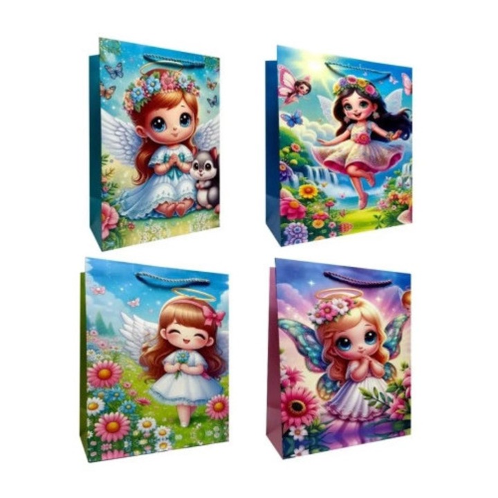 Torebka prezentowa copii JU-PITER, mix modele, 18x23x10cm, 210g, set 12 bucati