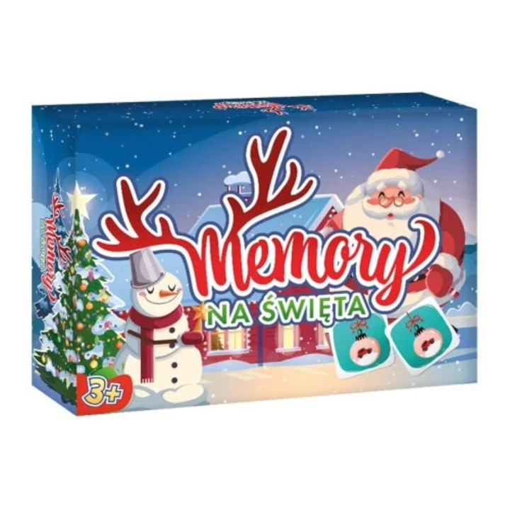 Joc de memorie Kangur, 2-4 jucatori, tematica de Craciun, pentru copii 3+ ani