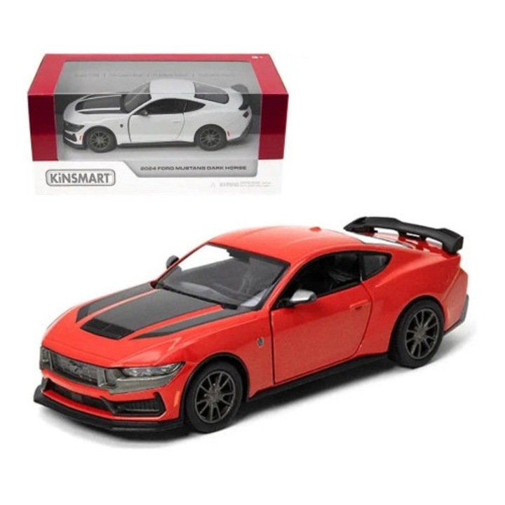 Kinsmart Ford Mustang Dark Horse 1:38 modellautó, szett, többszínű, fém, nyitható ajtókkal
