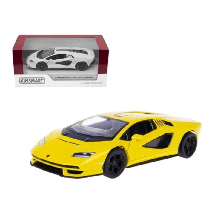 Kinsmart Lamborghini Countach LPI 800-4 1:38 autómodell, fém, nyitható ajtókkal, visszahúzós meghajtással
