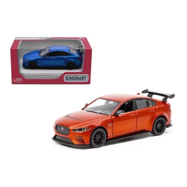 Automacheta Jaguar XE SV Project 8 1:38, Kinsmart, fém, nyitható ajtókkal, visszahúzós meghajtással