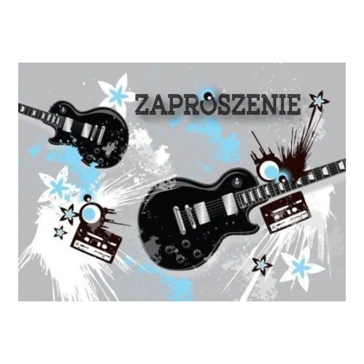 Set de felicitari ZZ-049 Gitary, KUKARTKA, multicolor, 5 bucati