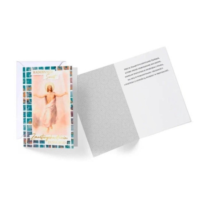 Felicitare B6 KUKARTKA, cu decoratiuni aurii, text interior, cu plic