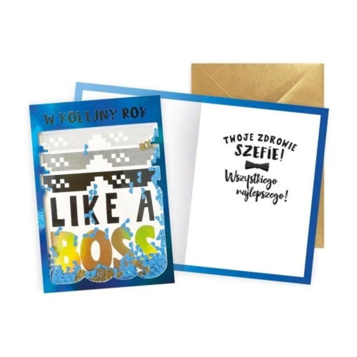 Felicitare B6 KUKARTKA set, confetti, 16.6x11.7cm, colorata