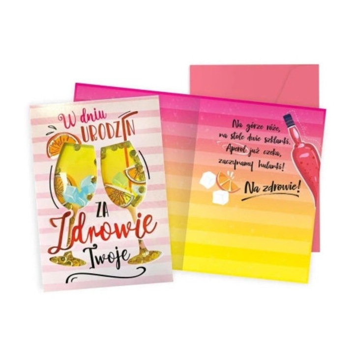 Felicitare B6 KUKARTKA set, confetti, 16.6x11.7cm, colorata