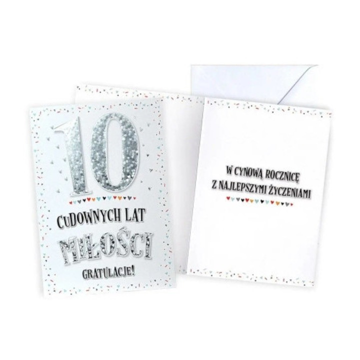 Felicitare Rocznica casatorie, KUKARTKA, 140x190mm, cu text si loc pentru dedicatie, cu plic asortat