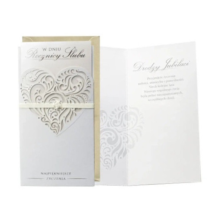 Felicitare, KUKARTKA, Karnet Rocznica slubu, 11.4x21.5cm