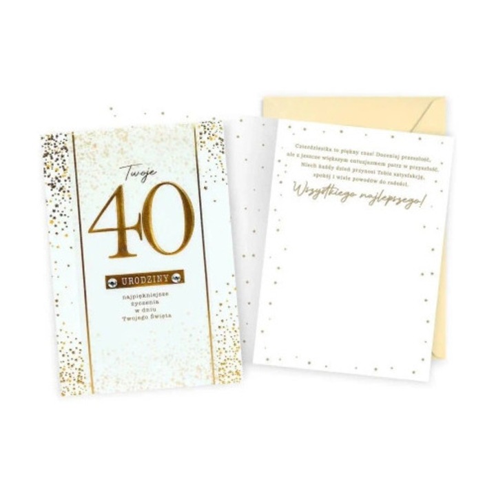 Felicitare B6 KUKARTKA, set cu plic, colorat, 16.6x11.7cm, decoratiuni variate, Urodziny