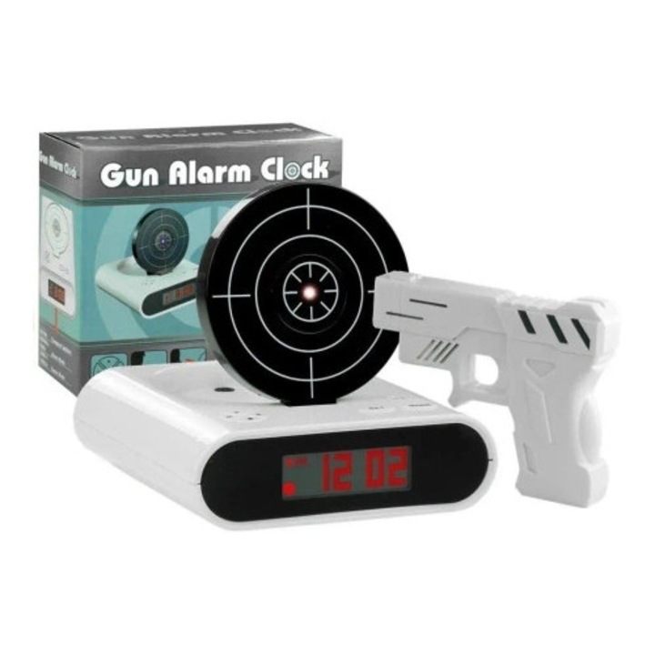 Set pistol laser si tinta, leantoys, alb, 14,5x14cm, 14,5x11,5cm