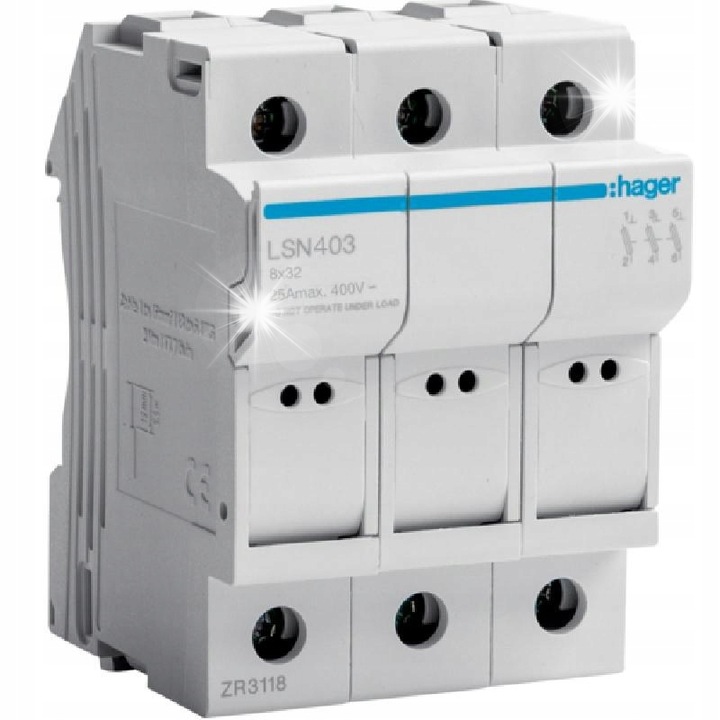 Dispozitiv de siguranta cilindric 3P 25A 8,5x31,5mm set