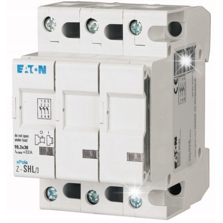 Dispozitiv de siguranta cilindric 3P 10x38mm, Eaton Z-SHL/3, 3 poli, set 1 buc.